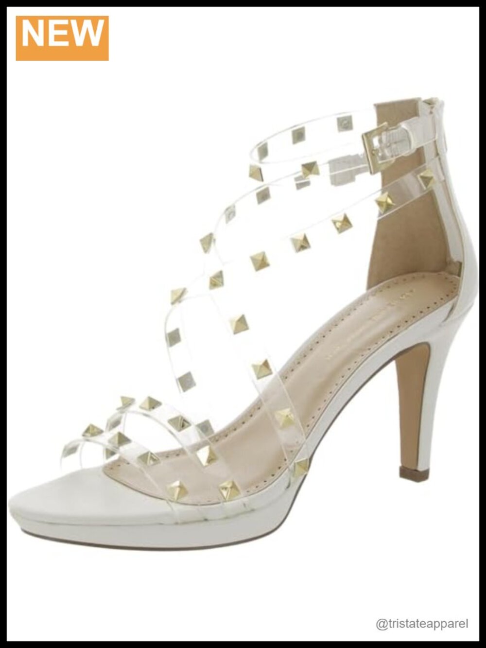 Faux Leather Heeled Sandals with Ankle Strap and Padded Footbed for Wedding